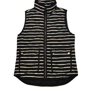 J. CREW Excursion Vest Womens XS Navy Striped Quilted